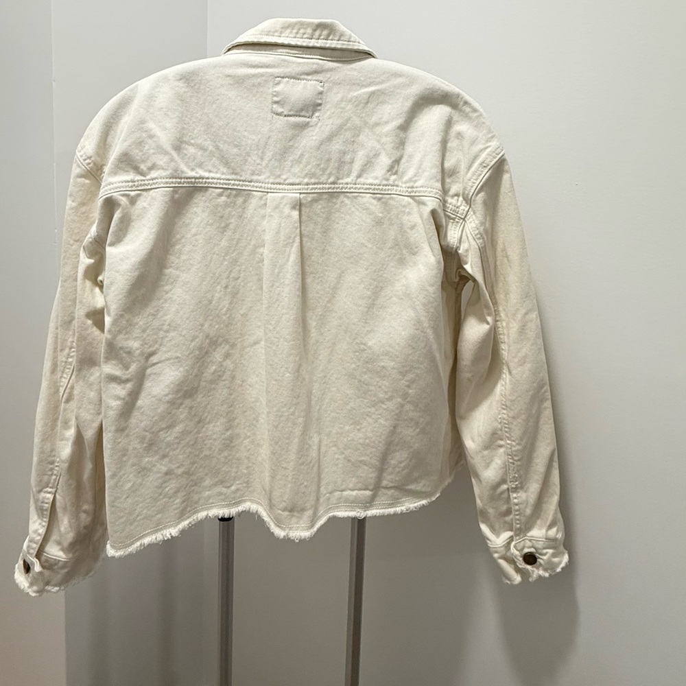 Sanctuary Cropped Denim Ivory Jacket Size S – Like New - Picture 4 of 4